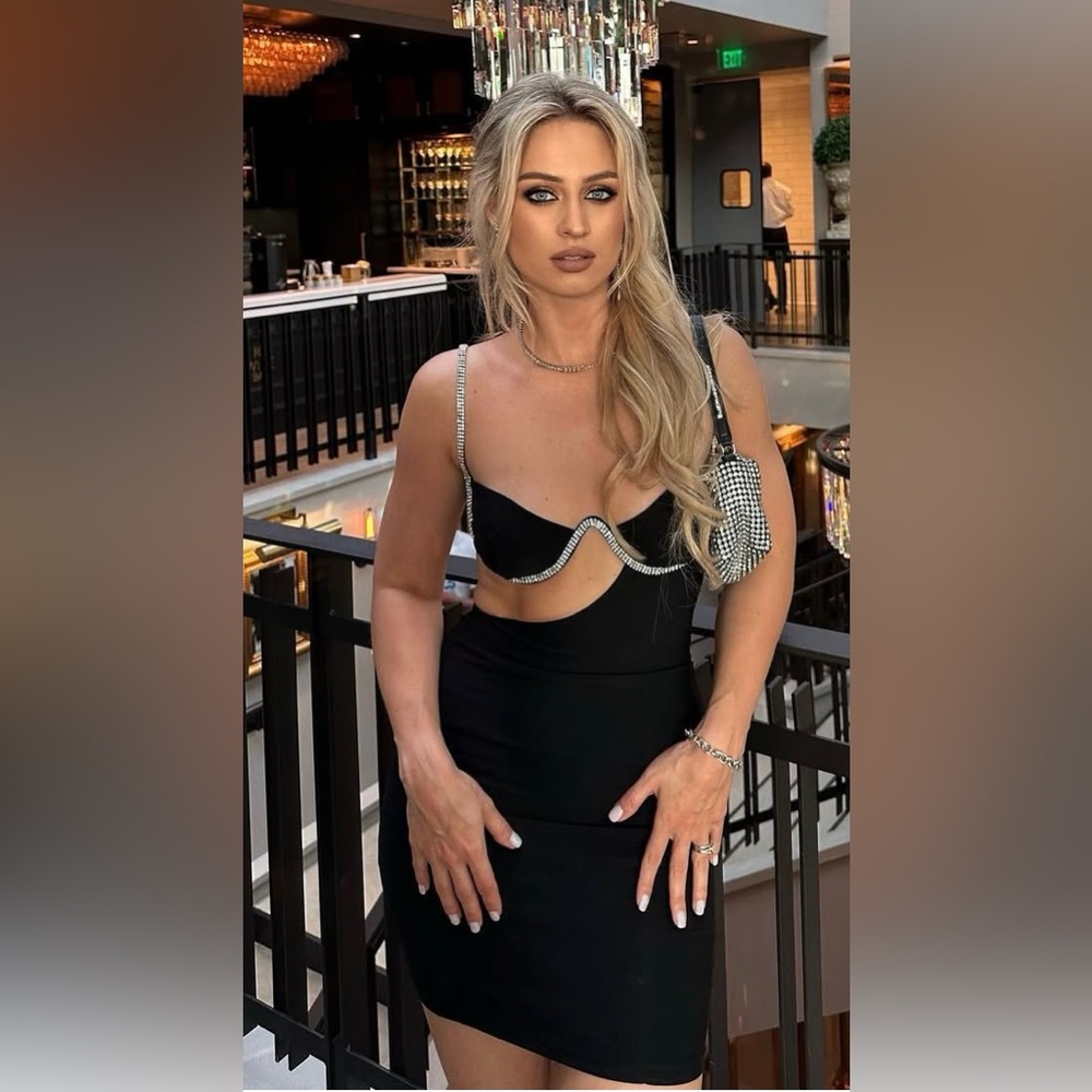 Black Rhinestone Embellished Dress